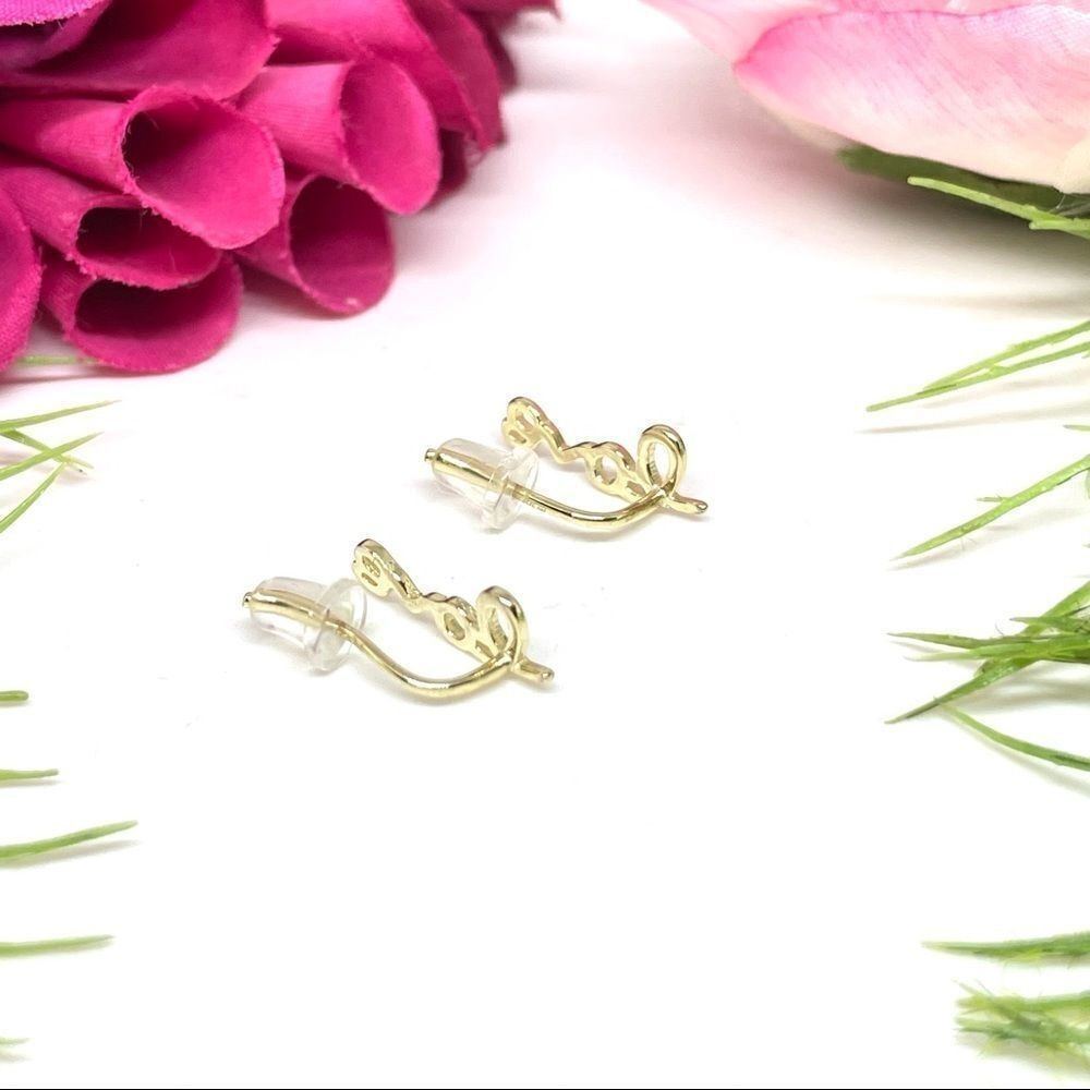 NEW⚜️14K STERLING SILVER “LOVE” Script Earrings - Picture 7 of 13